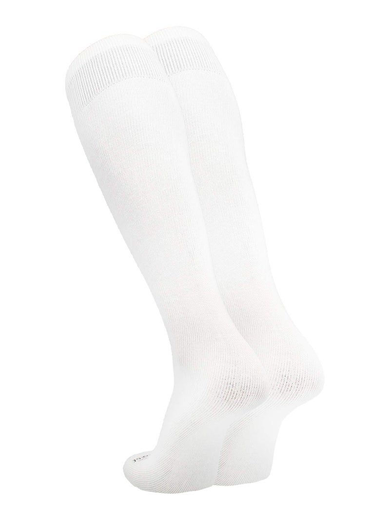 TCK Flat Knit Sanitary Liner Baseball Socks (Large, White) - Image 2